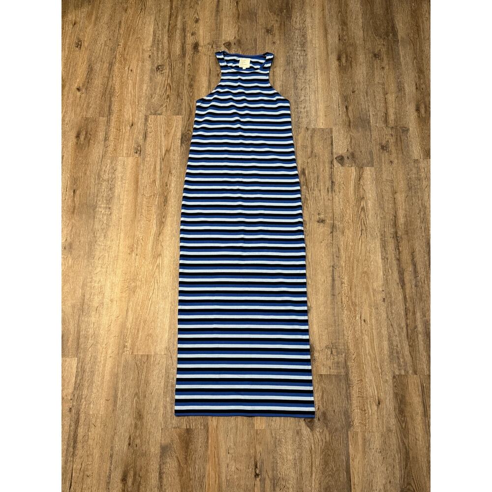 For Days Womens Organic Cotton Striped Bodycon Maxi Dress Size Large